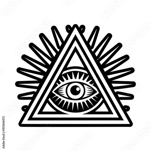 Providence eye symbol icon in glyph style