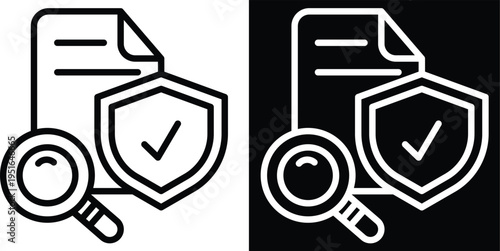 audit Two-tone version in black and white background