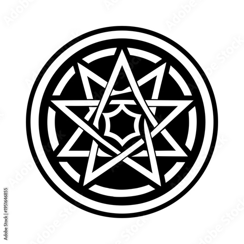 Glyph style icon of an esoteric sign