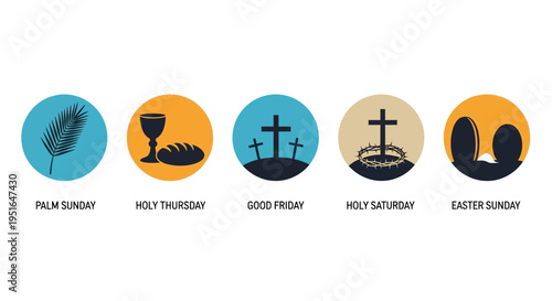 Easter Symbols and Religious Observances A Collection of Christian Holiday Icons