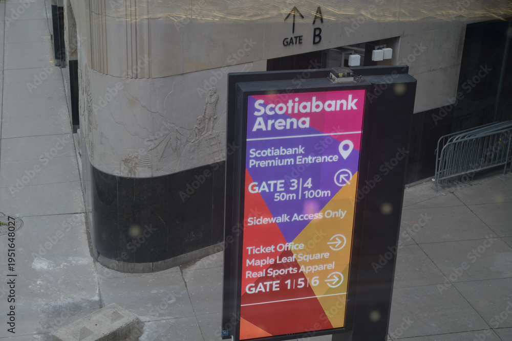 Obraz premium Scotiabank Arena LED sign outside 40 Bay St, Toronto