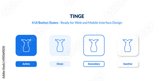 tinge UI button states set. Outline icon kit from fashion collection. Thin linear tinge, composed, composition editable vector. Line vector tinge sign for web and mobile interface