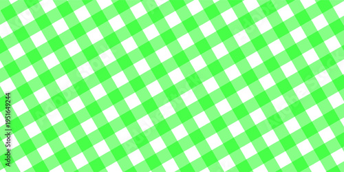 green gingham or vichy pattern. Autumn or Thanksgiving day textile print for tabletop, picnic blanket, basket napkin, shirt or handkerchief. Cotton, linen or flannel design.