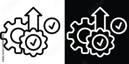 improvement Two-tone version in black and white background