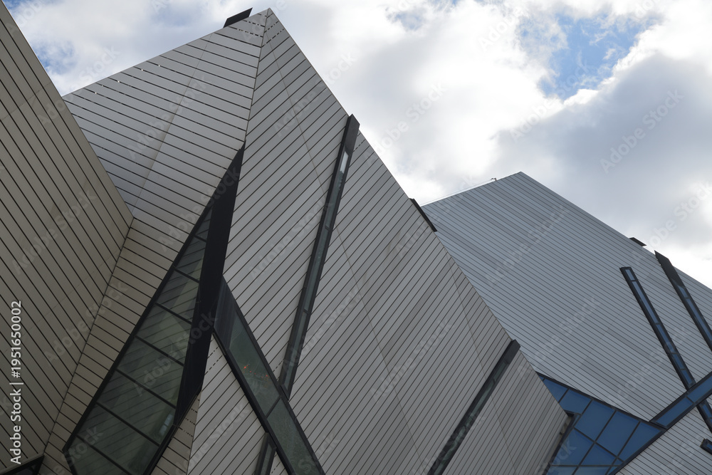Fototapeta premium The Michael Lee-Chin Crystal at the ROM, a deconstructivist addition by Daniel Libeskind, featuring interlocking glass and aluminum shards, Toronto