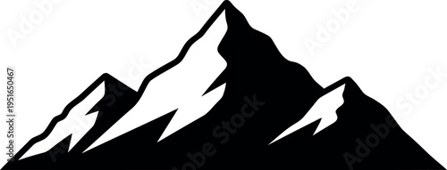 Black mountain range silhouette mountains