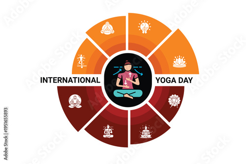 International Yoga Day infographic. vector illustration.
