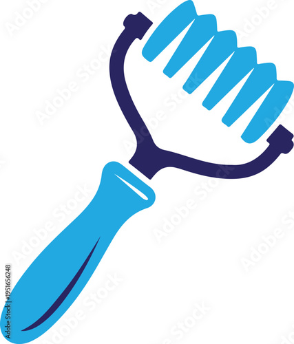 Silhouette of a blue lint roller isolated on transparent background
