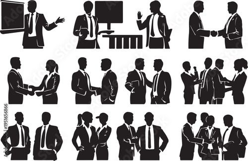 business people icons set