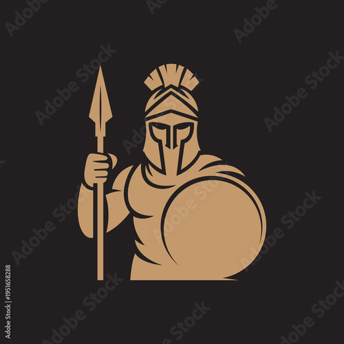 Spartan Warrior Shield Logo Strength Protection