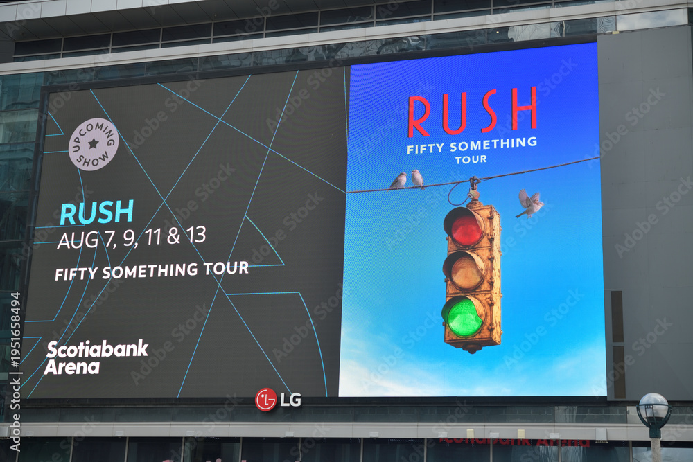 Fototapeta premium concert promotion for Rush at Scotiabank Arena (Maple Leaf Square) 