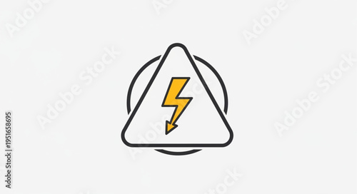 Electrical hazard warning symbol with lightning bolt icon.