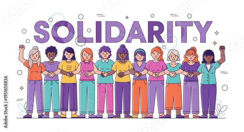 Diverse group of women standing together in solidarity.