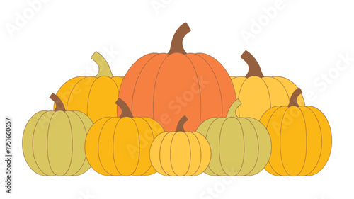A colorful assortment of pumpkins in various shapes and sizes