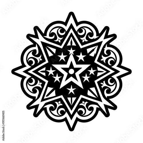 A glyph style icon of star cluster symbol
