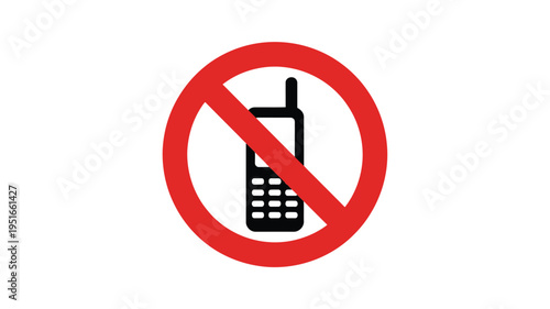No mobile phones allowed a red prohibition sign with a smartphone