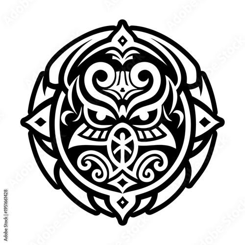 A filled style icon of ancestral tattoo