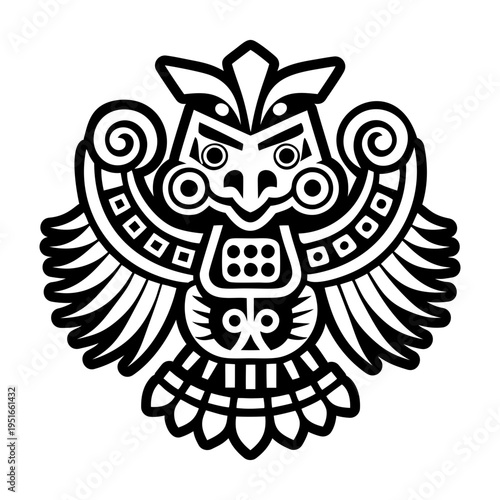 A glyph style icon of maya bird symbol