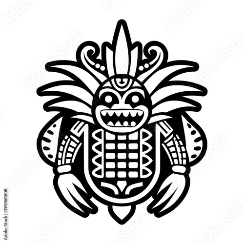 A solid style icon of maize god tattoo