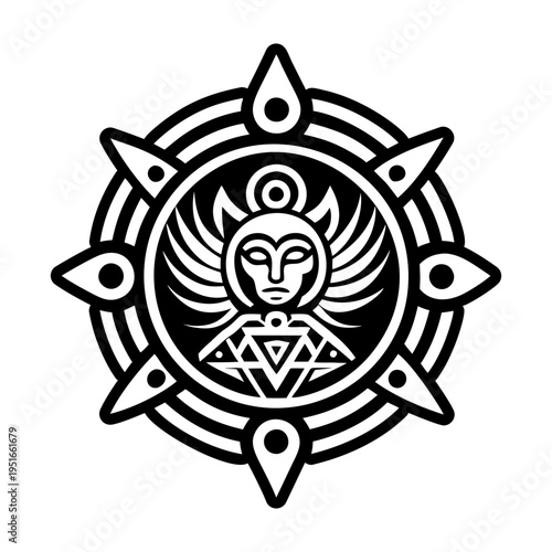 A glyph style icon of earth goddess symbol