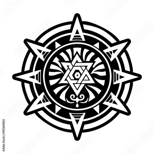 A glyph style icon of ancient insignia tattoo