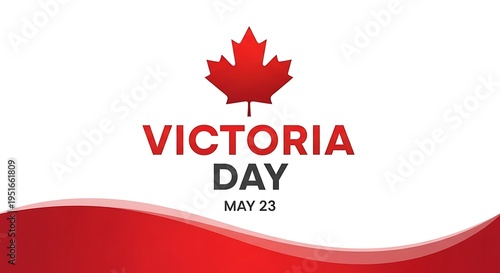 Victoria day celebration in canada with maple leaf emblem
