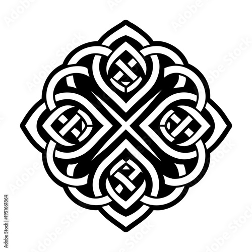 A solid style icon of interlocked tattoo