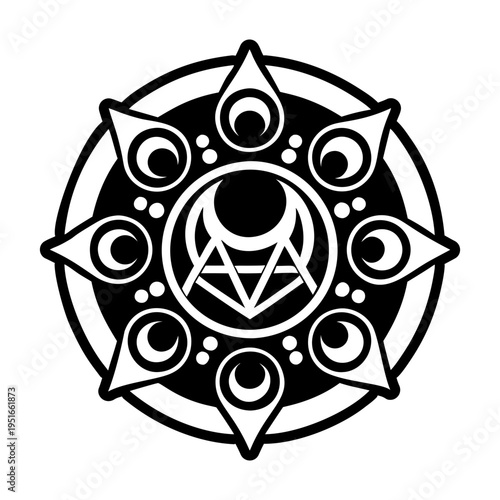 A filled style icon of lunar phases symbol