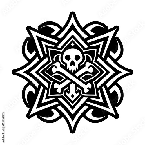 A filled style icon of dangerous tattoo