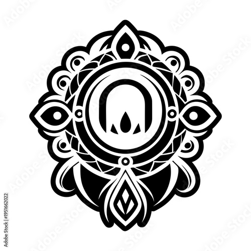 A solid style icon of mirror tattoo