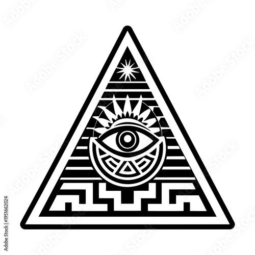 A solid style icon of providence eye symbol