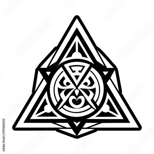 A filled style icon of ancient triangle symbol