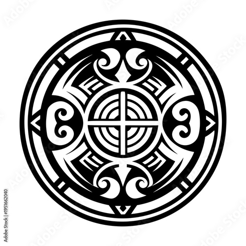 A filled style icon of historic cross tattoo