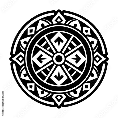 A solid style icon of cross pattern symbol