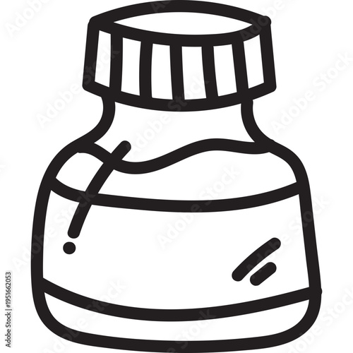 Hand Drawn Ink Bottle Icon