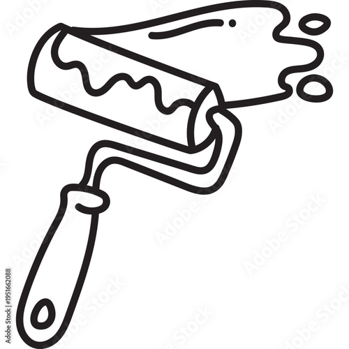 Paint Roller Doodle Icon