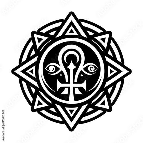 A solid style icon of ancient soul symbol