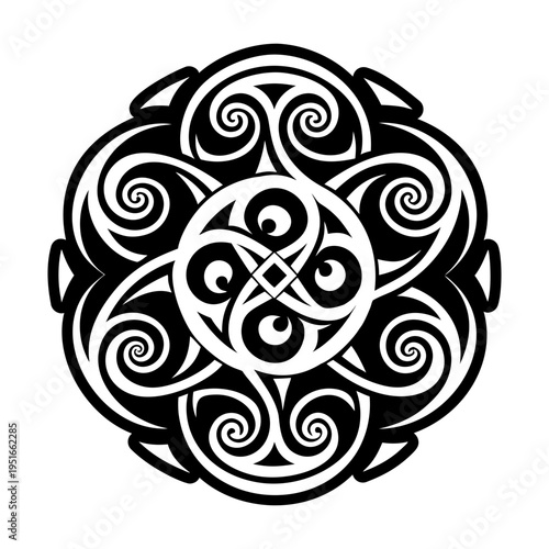 A filled style icon of life spiral symbol