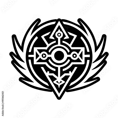 A solid style icon of sacred rune tattoo