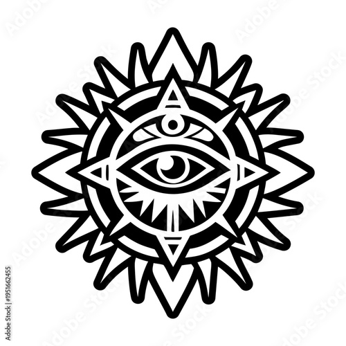 A glyph style icon of priest eye symbol
