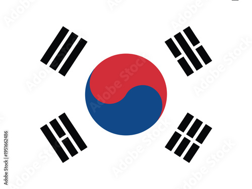 South Korea Flag Vector High Quality National Symbol Illustration