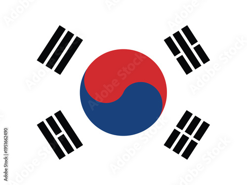 South Korea Flag Vector High Quality Korean National Symbol