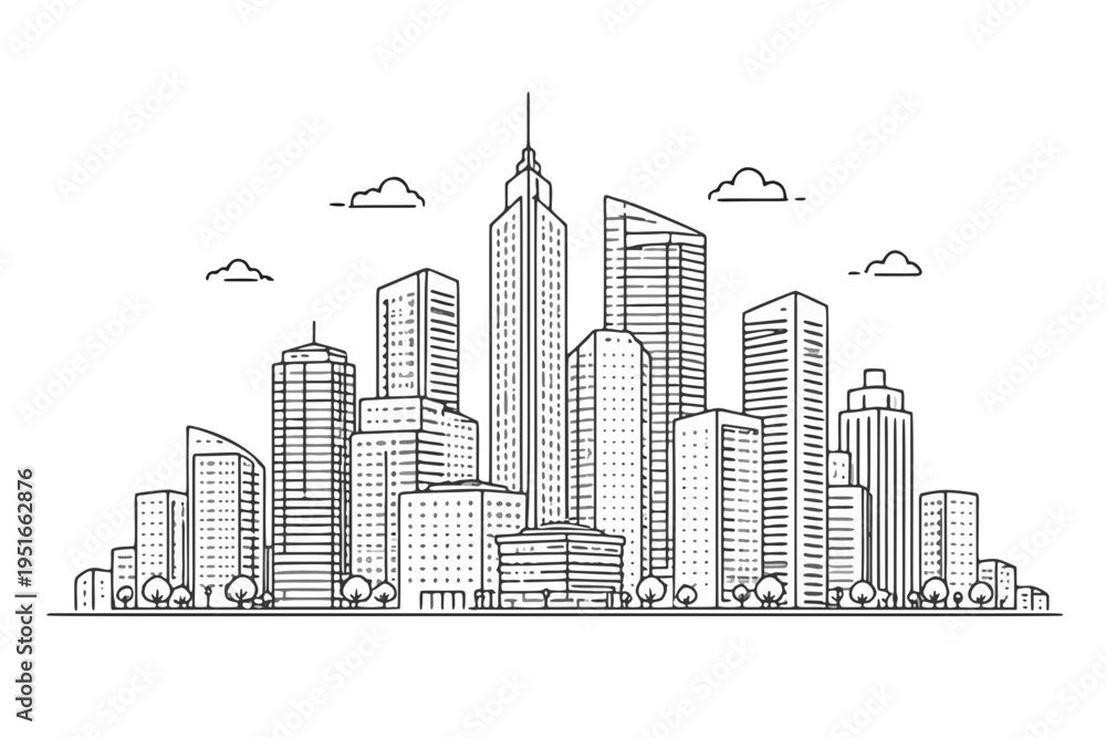 Fototapeta premium city skyline vector