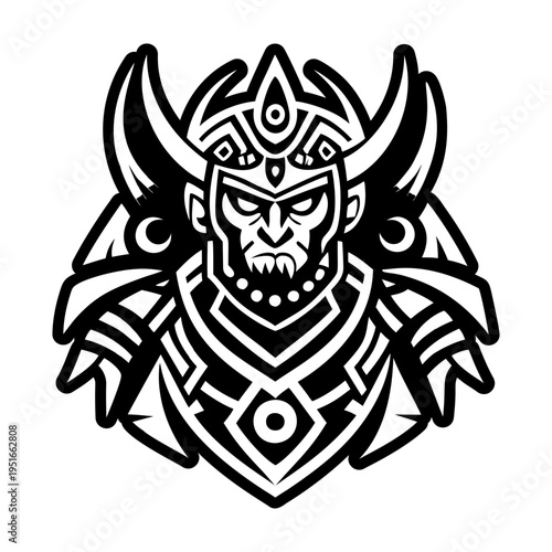 A solid style icon of divine warrior symbol