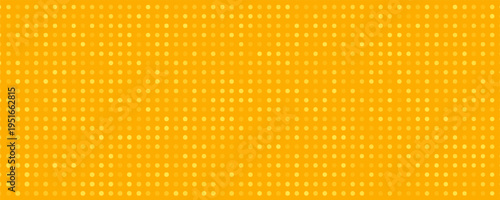 Yellow halftone pattern. Retro comic gradient background. Bright orange pixelated dotted texture overlay. Cartoon pop art faded gradient pattern. Vector backdrop for poster, banner, advertisement