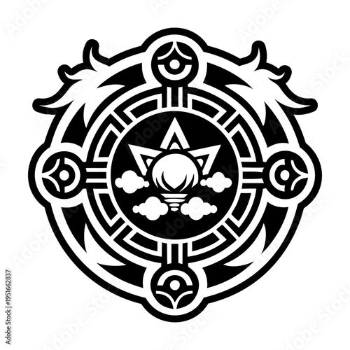 A solid style icon of heaven symbol tattoo
