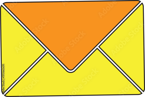A vibrant, color-blocked envelope stands out, perfect for your mail needs. Its geometric design and bright hues suggest a modern and eye-catching way to send a message.