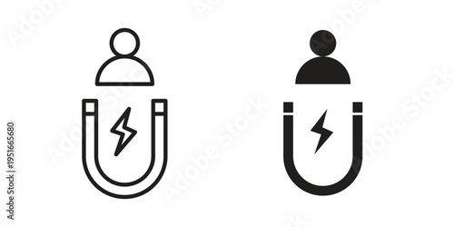 User engagement icon silhouette design. Editable stroke outline icon on white background