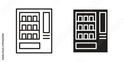 Vending machine icon silhouette design. Editable stroke outline icon on white background