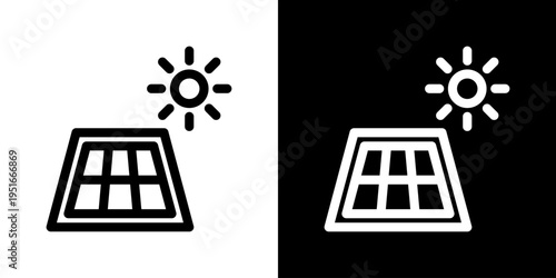 Solar Energy Icon Set Vector Collection Isolated In Black And White